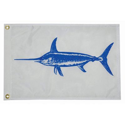 CWR Wholesale 7" White and Blue Unique Taylor Made 12x18 Swordfish Boat Flag