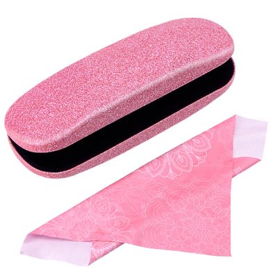 Aatacas Hard Shell Shiny Glasses Cases Eyeglasses Sunglasses Case with Matching Cleaning Cloth