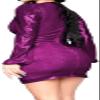 Christmas Dresses for Women Sexy Gllittery Stretchy Extroic Dress Bodycon V Neck Long Sleeve Ruched Sparkly Breathable Mini Clubwear for Evening Party Purple view 2