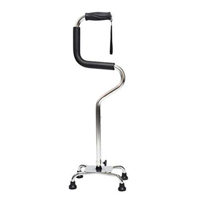 Quad Cane Walking Aid with Extra-Strong Base Aluminium Walking Stick Height Adjustable Walking Frame2 Colors ALGFree (Color : A)