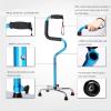 Quad Cane Walking Aid with Extra-Strong Base Aluminium Walking Stick Height Adjustable Walking Frame2 Colors ALGFree (Color : A) view 4
