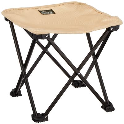 BUNDOK BD-116BE Mini Aluminum Stool, Medium, Beige, Storage Case Included, Compact Chair