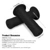 22mm 7/8" Motorcycle Handlebar Grips, Rubber Handlebar Hand Grips for BMX Road Mountain Bike(Black) view 2