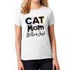 Mothers Day Cat Mom Custom Shirt Women Cute Cat Paw Graphic Cat Lovers V Neck T-Shirt White view 3