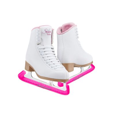 Jackson Classic 381 Girls Figure Ice Skates, Medium Width, Pink Kids Size 12 with Skate Guard