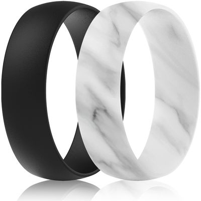 ThunderFit Silicone Wedding Rings Unisex, Rubber Engagement Bands 6.3mm Wide 1.65mm Thick - 1/2/3/4/5/6/7 Variety Multipack