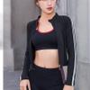 Andongnywell Women Full Zip Workout Jacket Sports Running Yoga Coat Athletic Track Top Lightweight Jackets (Black,Medium) view 2