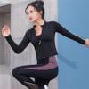 Andongnywell Women Full Zip Workout Jacket Sports Running Yoga Coat Athletic Track Top Lightweight Jackets (Black,Medium) view 4