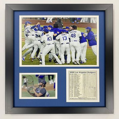 Los Angeles Dodgers | 2020 World Series Champions | Framed Photo Collage Wall Art Decor - 12" x 15" | (Celebration)