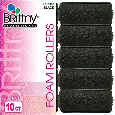 Brittny Roller Foam-Black 10Ct [L] (Pack of 4)