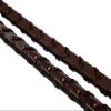 Huntley Equestrian Fancy Stitched Square Rubber Lined Laced Reins Beautiful Fancy Stitching on Square Raised Section - Sedgwick Australian Nut - Full Size view 3