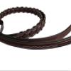 Huntley Equestrian Fancy Stitched Square Rubber Lined Laced Reins Beautiful Fancy Stitching on Square Raised Section - Sedgwick Australian Nut - Full Size view 4