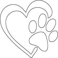 White Decaltor Heart with Dog PAW Puppy Love Decal Vinyl Sticker|Cars Trucks Walls Laptop|White Decal|5'' X 5''