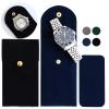 Besforu 4 PCS Watch Travel Case for Men and Women Portable Velvet Watch Pouch Watch Storage Bag and Organizer (2BLACK+2BLUE) view 1