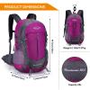 G4Free 35L Hiking Backpack Water Resistant Outdoor Sports Travel Daypack Lightweight with Rain Cover for Women Men(Rose Red) view 2