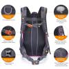 G4Free 35L Hiking Backpack Water Resistant Outdoor Sports Travel Daypack Lightweight with Rain Cover for Women Men(Rose Red) view 3