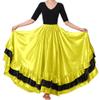 Backgarden Women Black Red Layers Satin Long Skirt for Spanish Flamenco Belly Dance Mexico Ballet Folklorico Performance