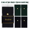 Besforu 4PCS Watch Travel Case for Men and Women Portable Velvet Watch Pouch Watch Storage Bag and Organizer (2BLACK+2GREEN) view 2