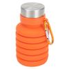Ozark Trail 16 oz Collapsible Silicone Water Bottle with Carabiner - Orange view 2