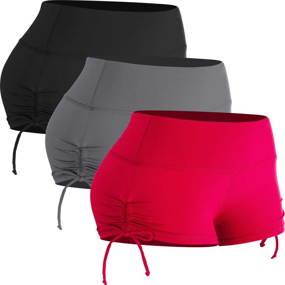 CADMUS Athletic Booty Shorts for Women 3 Pack High Waisted Workout Pro,1021,Black,Grey,Red,XX-Large
