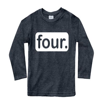 4th Birthday Shirt boy Gifts for 4 Year Old Boys Shirts Toddler Tshirt Fourth (Charcoal Black - Long Sleeve, 5 Years)