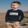 4th Birthday Shirt boy Gifts for 4 Year Old Boys Shirts Toddler Tshirt Fourth (Charcoal Black - Long Sleeve, 5 Years) view 4