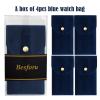 Besforu 4PCS Watch Travel Case for Men and Women Portable Velvet Watch Pouch Watch Storage Bag and Organizer (4-BLUE) view 2