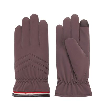 FUFU Gloves Winter Men's Gloves, Bicycle Gloves, Running Gloves, Touch Screen Non-Slip, Windproof and Warm Sports Gloves, Used for Driving (Color : Brown)