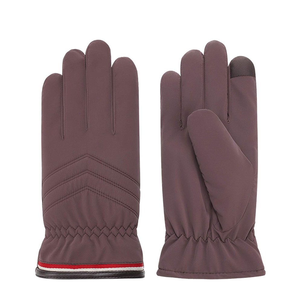 FUFU Gloves Winter Men's Gloves, Bicycle Gloves, Running Gloves, Touch Screen Non-Slip, Windproof and Warm Sports Gloves, Used for Driving (Color : Brown)