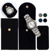 Besforu 4PCS Watch Travel Case for Men and Women Portable Velvet Watch Pouch Watch Storage Bag and Organizer (4-BLACK) view 1
