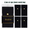 Besforu 4PCS Watch Travel Case for Men and Women Portable Velvet Watch Pouch Watch Storage Bag and Organizer (4-BLACK) view 2