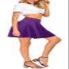 EXCHIC Women's Stretchy Waist Pleated Mini Skater Skirt Casual Flared Outfit Skirts for Women (Deep Purple, XX-Large) view 4