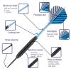 Steel Tip Darts Set for Dartboard, Professional Darts with Metal Tip 22 Grams Blue Aluminium Nylon Shafts 9 Flights 50 Rubber O-Rings 12 Spring Rings 1 Dart Sharpener Tool view 2