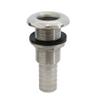 Marine Grade Stainless Steel Barbed Standard Length Straight 1" ID Thru-Hull With Nut&Custom Gasket For Boat view 1