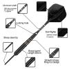 Steel Tip Darts Set for Dartboard, Professional Darts with Metal Tip 23 Grams, Brass Barrel + Black Aluminium Nylon Shafts 9 Flights 50 Rubber O-Rings 12 Spring Rings 1 Dart Sharpener Tool view 2