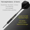 Steel Tip Darts Set for Dartboard, Professional Darts with Metal Tip 23 Grams, Brass Barrel + Black Aluminium Nylon Shafts 9 Flights 50 Rubber O-Rings 12 Spring Rings 1 Dart Sharpener Tool view 3