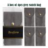 Besforu 4PCS Watch Travel Case for Men and Women Portable Velvet Watch Pouch Watch Storage Bag and Organizer (4-GRAY) view 2