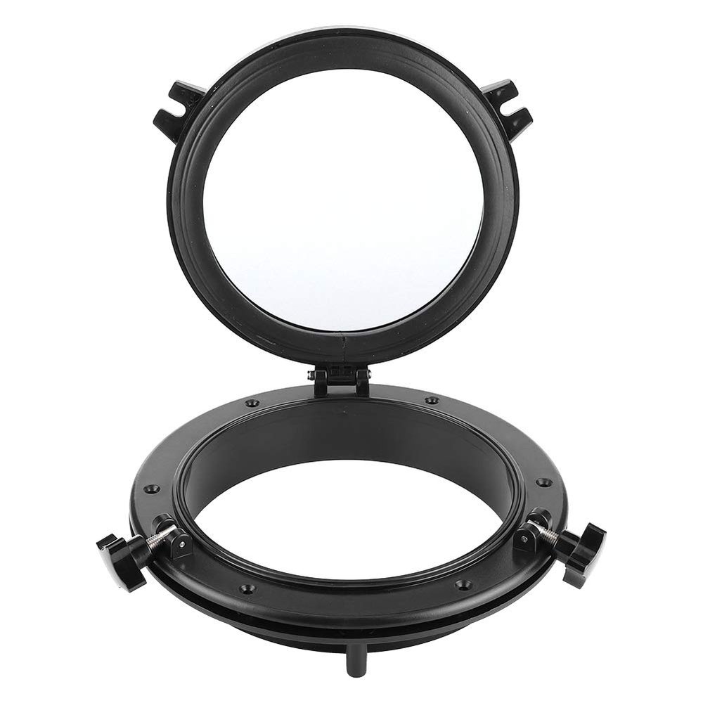 Boat Yacht Round Opening Portlight Porthole, Universal 10in Boat Porthole Window Black