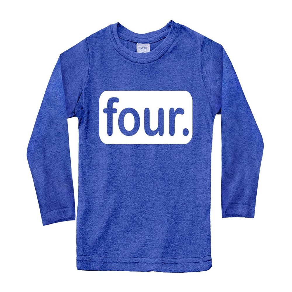 4th Birthday Shirt boy Gifts for 4 Year Old Boys Shirts Toddler Tshirt Fourth (Charcoal Blue - Long Sleeve, 5 Years)
