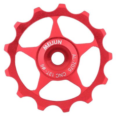 Derailleur Pulley Set, 11T Wheel, Red Aluminium Rear Derailleur, CNC Sealed Wheels for 4, 5, 6mm Spindle Shaft Rollers(11T-Red)