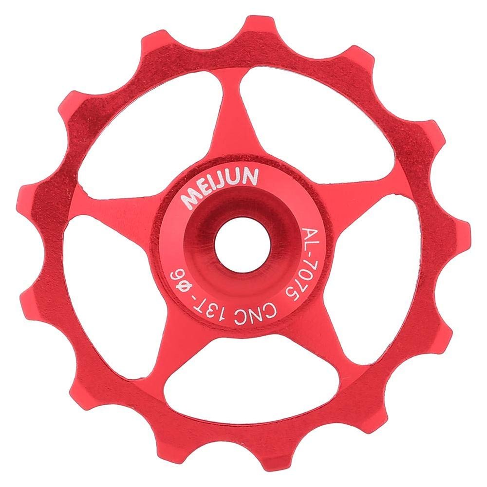 Derailleur Pulley Set, 11T Wheel, Red Aluminium Rear Derailleur, CNC Sealed Wheels for 4, 5, 6mm Spindle Shaft Rollers(11T-Red)