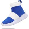 Santiro Kids Fuzzy High Top Shoes Knit Boys Slip On Sneakers Lightweight Sock Sneakers Fashion Running Shoes Blue White 4.5 M US view 1