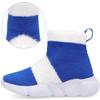 Santiro Kids Fuzzy High Top Shoes Knit Boys Slip On Sneakers Lightweight Sock Sneakers Fashion Running Shoes Blue White 4.5 M US view 2