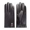 FUFU Gloves Men's Touch Screen Texting PU Gloves Winter Warm Black Gloves Warm Lining Outdoor Driving (Size : M) view 1