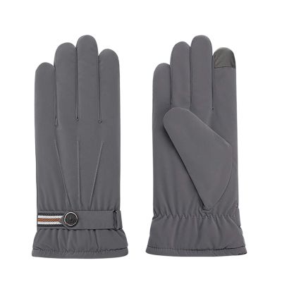 FUFU Gloves Running Gloves, Touch Screen Soft Knitted Winter Gloves with Soft Lining and Non-Slip Handle (Color : Gray)
