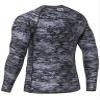 ADOREISM Men's Long Sleeve Rash Guard Surf Swim Shirt Splice UPF 50+ Compression for MMA BJJ Jiu Jitsu Fishing Hiking (Pixel Dark,2XL) view 2