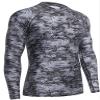 ADOREISM Men's Long Sleeve Rash Guard Surf Swim Shirt Splice UPF 50+ Compression for MMA BJJ Jiu Jitsu Fishing Hiking (Pixel Dark,2XL) view 3