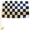 12 Pack Black & White Checkered Racing 12x18 12"x18" Polyester Car Vehicle Flag view 1
