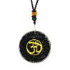 Amazing Gemstone Shungite Round Orgonite Pendant Necklace for Protection - Powerful Orgone Pendant for Men, Women (OM) view 1