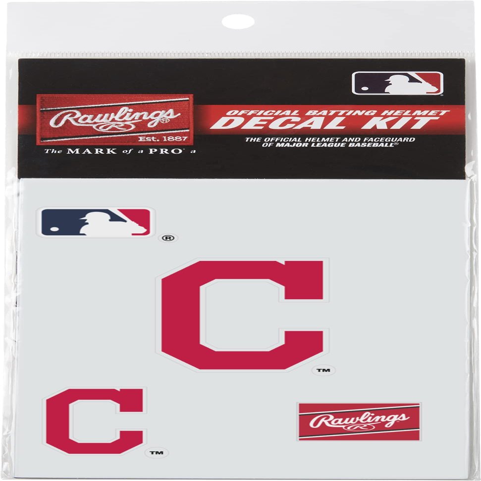 Rawlings | MLB Authentic Baseball Helmet Decal Kit | Cleveland Indians